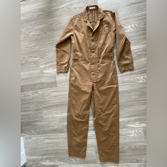 Alex Mill Women’s Tan/Vintage Khaki 98% Cotton Jumpsuit Sz XS EUC - Picture 4 of 12